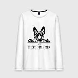 Лонгслив хлопковый мужской ОВЧАРКА BEST FRIEND Z, цвет: белый