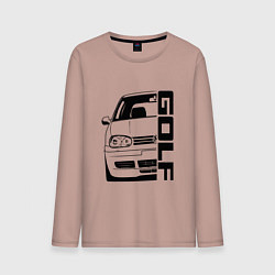 Лонгслив хлопковый мужской Volkswagen Golf Z, цвет: пыльно-розовый