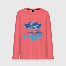Лонгслив хлопковый мужской Ford Z, цвет: коралловый