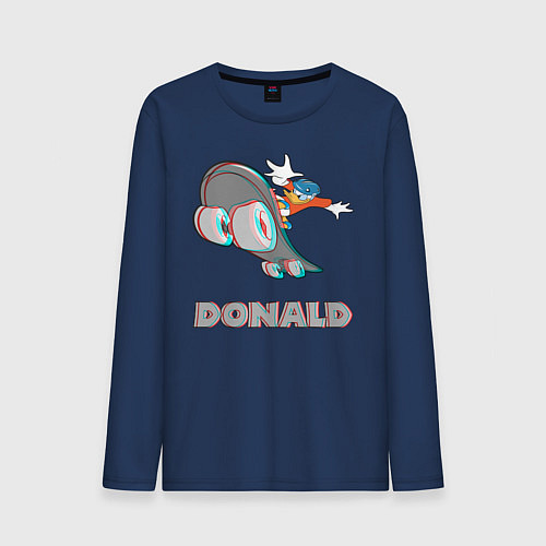 Мужской лонгслив Donald Skateboarding / Тёмно-синий – фото 1