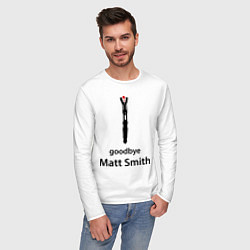 Лонгслив хлопковый мужской Goodbye, Matt Smith, цвет: белый — фото 2