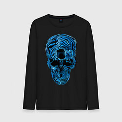 Лонгслив хлопковый мужской Skull - illusion, цвет: черный