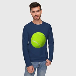 Лонгслив хлопковый мужской Теннис, цвет: тёмно-синий — фото 2