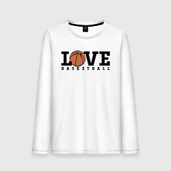 Лонгслив хлопковый мужской Love Basketball, цвет: белый