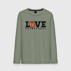 Лонгслив хлопковый мужской Love Basketball, цвет: авокадо
