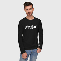 Лонгслив хлопковый мужской FCSM, цвет: черный — фото 2