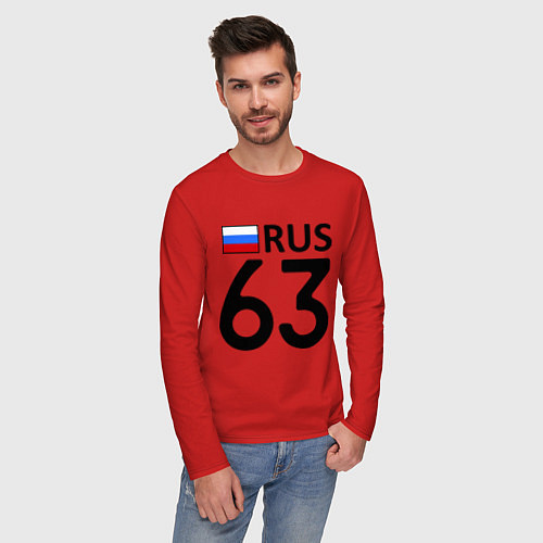 Мужской лонгслив RUS 63 / Красный – фото 3