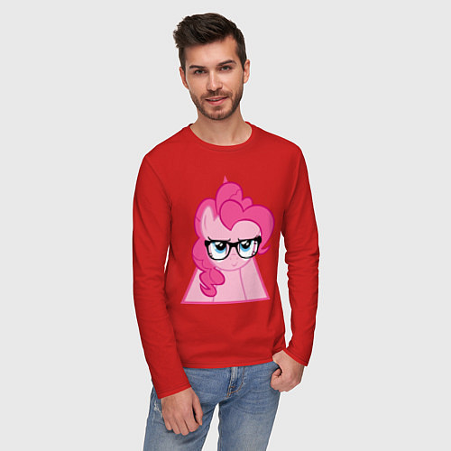 Мужской лонгслив Pinky Pie hipster / Красный – фото 3