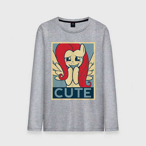 Мужской лонгслив Fluttershy cute / Меланж – фото 1