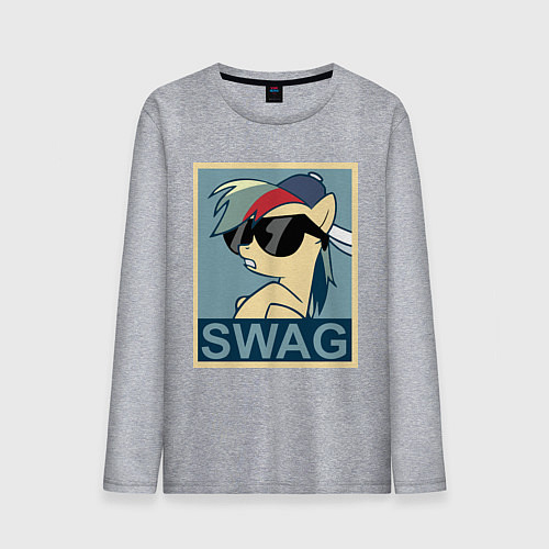 Мужской лонгслив Rainbow Dash swag / Меланж – фото 1