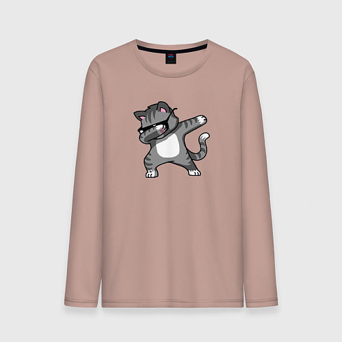 Мужской лонгслив Котик dub / Пыльно-розовый – фото 1