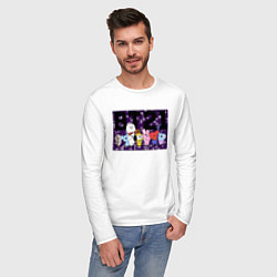 Лонгслив хлопковый мужской BT21, цвет: белый — фото 2