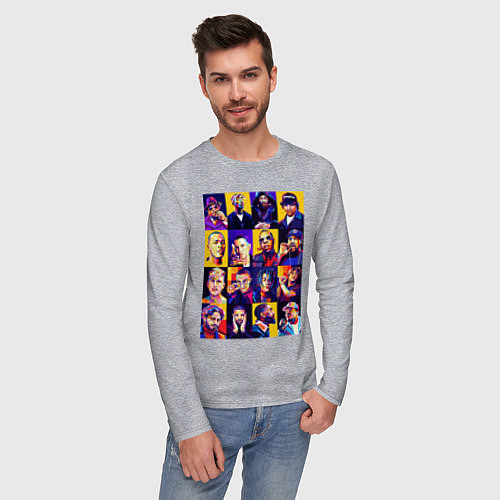 Мужской лонгслив Легенды Рэпа / Меланж – фото 3