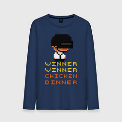 Лонгслив хлопковый мужской PUBG Winner Chicken Dinner, цвет: тёмно-синий