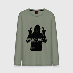 Лонгслив хлопковый мужской Watch dogs 2 Z, цвет: авокадо