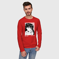 Лонгслив хлопковый мужской Аска ева 02, цвет: красный — фото 2