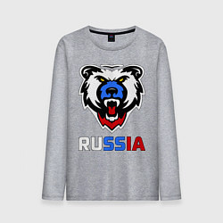 Лонгслив хлопковый мужской Русский медведь, цвет: меланж