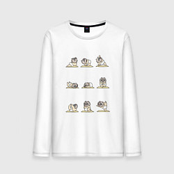 Лонгслив хлопковый мужской ЙОГА ОТ ИНОСКЕ, цвет: белый