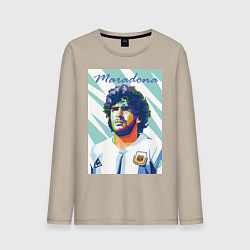 Лонгслив хлопковый мужской Марадона золотой мальчик, цвет: миндальный