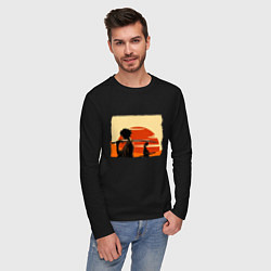 Лонгслив хлопковый мужской Самурай Чамплу Мугэн и Дзин, цвет: черный — фото 2
