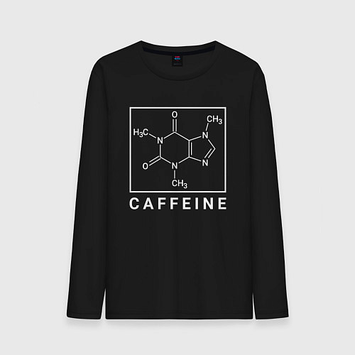Мужской лонгслив Структура Кофеина / Черный – фото 1