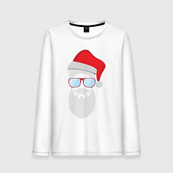 Лонгслив хлопковый мужской Santa Hipster, цвет: белый