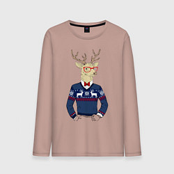 Мужской лонгслив Hipster Deer