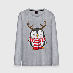 Мужской лонгслив Пингвин в шарфике