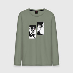 Лонгслив хлопковый мужской Черный клевер, цвет: авокадо