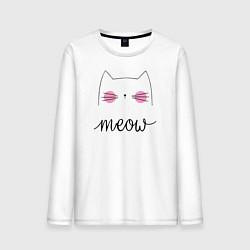 Лонгслив хлопковый мужской Meow, цвет: белый