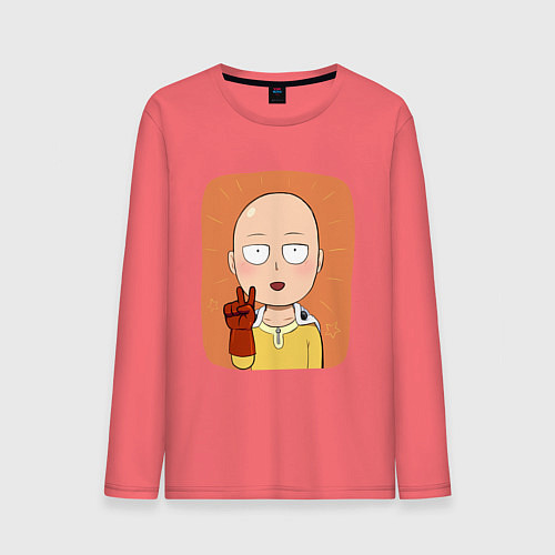 Мужской лонгслив Сайтама One Punch Man / Коралловый – фото 1