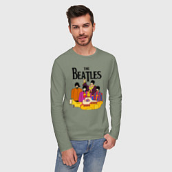 Лонгслив хлопковый мужской THE BEATLES, цвет: авокадо — фото 2