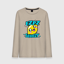Лонгслив хлопковый мужской Easy Peasy Lemon Squeezy, цвет: миндальный