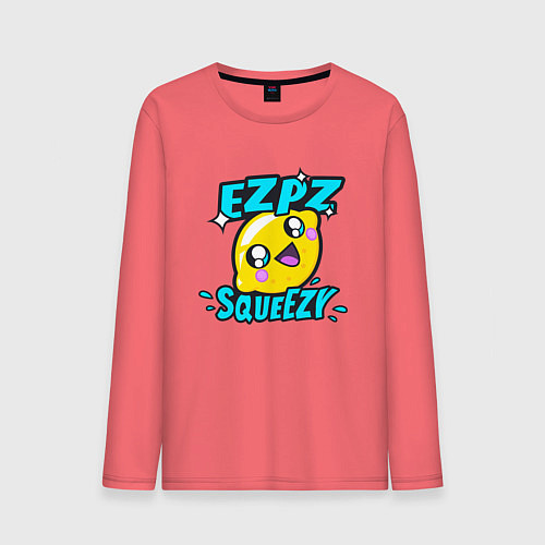 Мужской лонгслив Easy Peasy Lemon Squeezy / Коралловый – фото 1