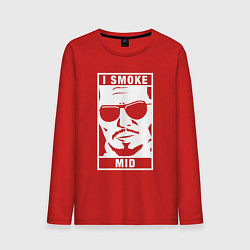 Лонгслив хлопковый мужской I Smoke Mid CSGO, цвет: красный