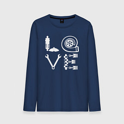 Лонгслив хлопковый мужской Автомеханику, цвет: тёмно-синий