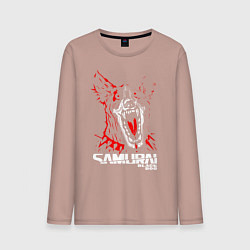 Лонгслив хлопковый мужской SAMURAI Cyberpunk 2077, цвет: пыльно-розовый