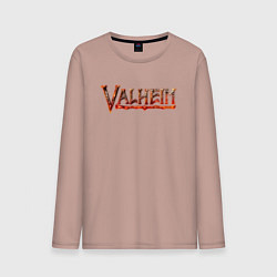 Лонгслив хлопковый мужской Valheim огненный лого, цвет: пыльно-розовый