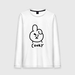 Лонгслив хлопковый мужской COOKY BTS, цвет: белый