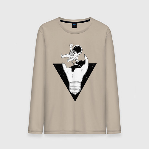 Мужской лонгслив Космонавт падает / Миндальный – фото 1