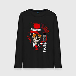Лонгслив хлопковый мужской Хеллсинг Hellsing, цвет: черный