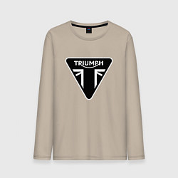 Лонгслив хлопковый мужской Triumph Мото Лого Z, цвет: миндальный