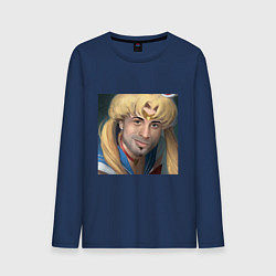 Лонгслив хлопковый мужской Сейлор Мун, цвет: тёмно-синий