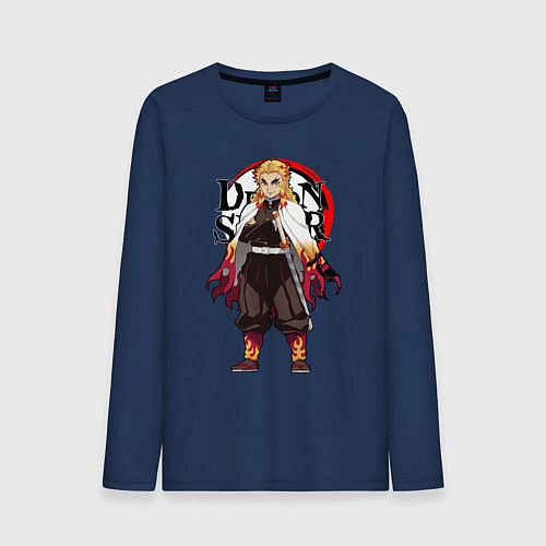 Мужской лонгслив РЕНГОКУ RENGOKU KNY / Тёмно-синий – фото 1