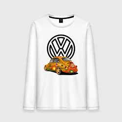 Лонгслив хлопковый мужской Volkswagen, цвет: белый