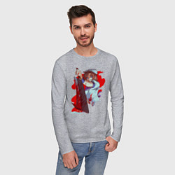 Лонгслив хлопковый мужской Rena Ryugu, цвет: меланж — фото 2