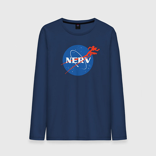 Мужской лонгслив Nerv / Тёмно-синий – фото 1
