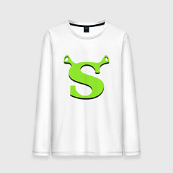 Лонгслив хлопковый мужской Shrek: Logo S, цвет: белый