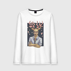 Лонгслив хлопковый мужской Meron, цвет: белый