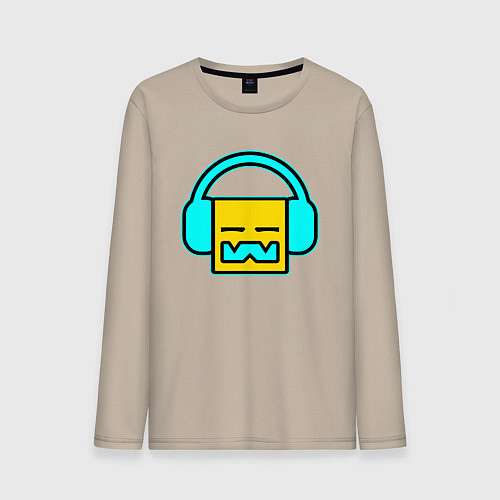 Мужской лонгслив Geometry Dash: Music / Миндальный – фото 1